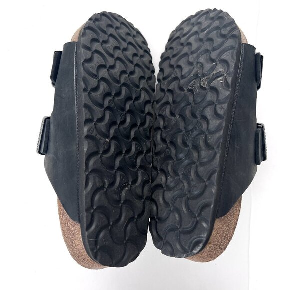 Birkenstock Size 37 Womens Sandals Dark Blue Double Buckles Slip On Footbeds - Picture 7 of 8